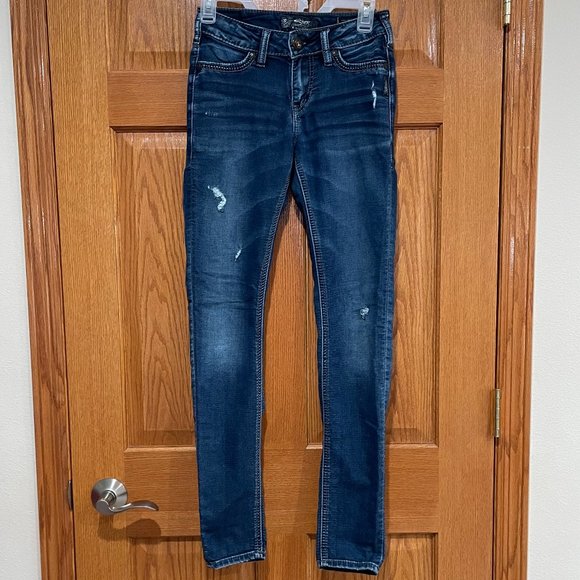 Silver Jeans Denim - SILVER JEANS SUKI Mid Super Skinny Joga Women's 26x31 Blue Denim Jeans
